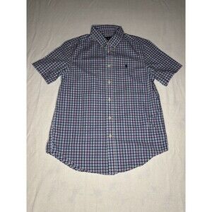 Polo Ralph Lauren Plaid Button Down Shirt Boys Youth L 14-16 Cotton Pony